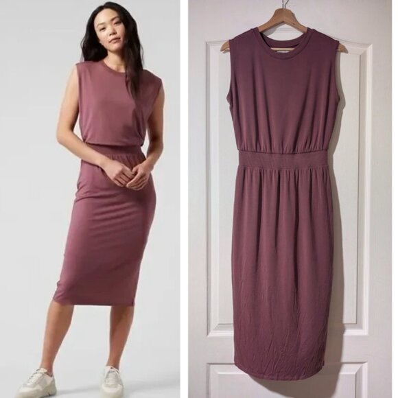 Athleta | Santorini Cinch Dress In Tawney Rose - Picture 1 of 10